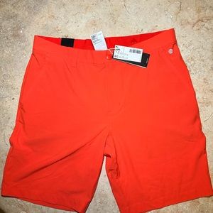 Men’s red golf shorts